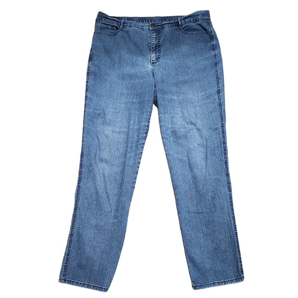 Erika Blue Jeans Flexible Waistband High Rise Stretch Genuine 18
